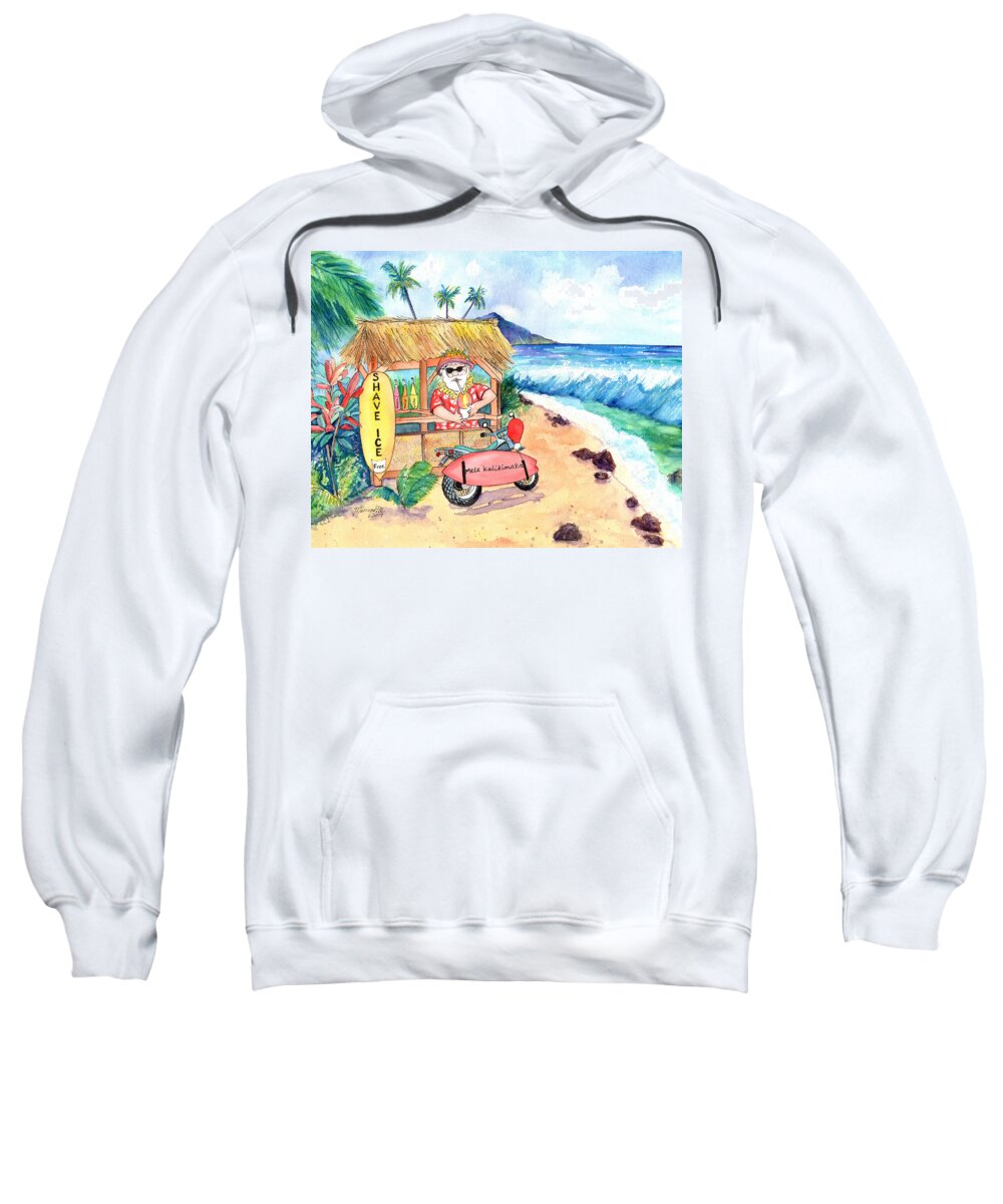 Santa Sweatshirt featuring the painting Shave Ice Santa by Marionette Taboniar