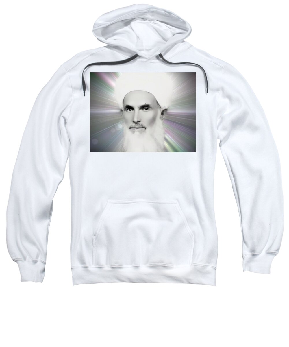  Sweatshirt featuring the digital art Shaykh Abdallah Blinding Lights by Sufi Meditation Center