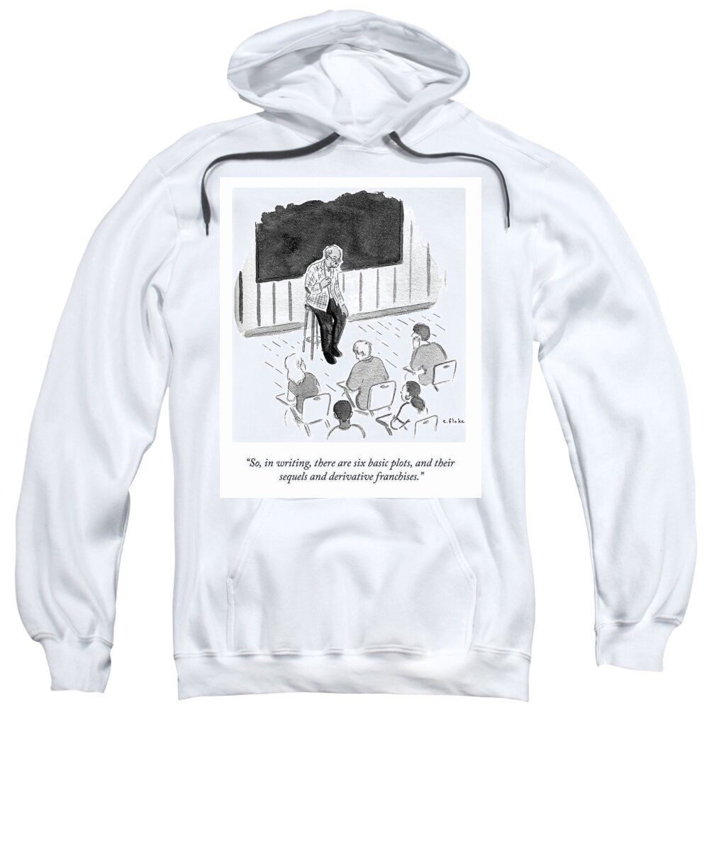 so Sweatshirt featuring the drawing Six Basic Plots by Emily Flake