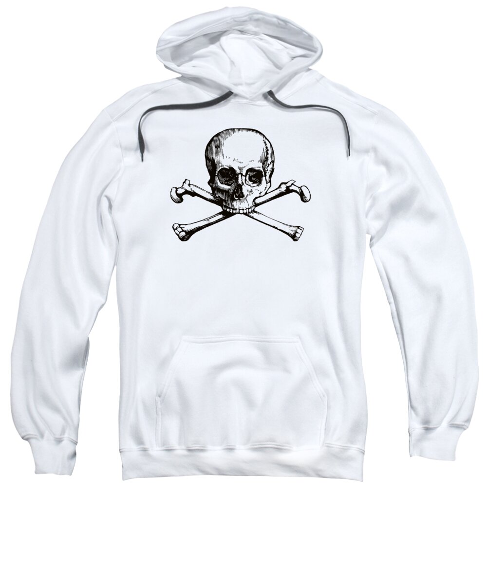 Skull And Crossbones Sweatshirt featuring the digital art Skull and Crossbones by Eclectic at Heart