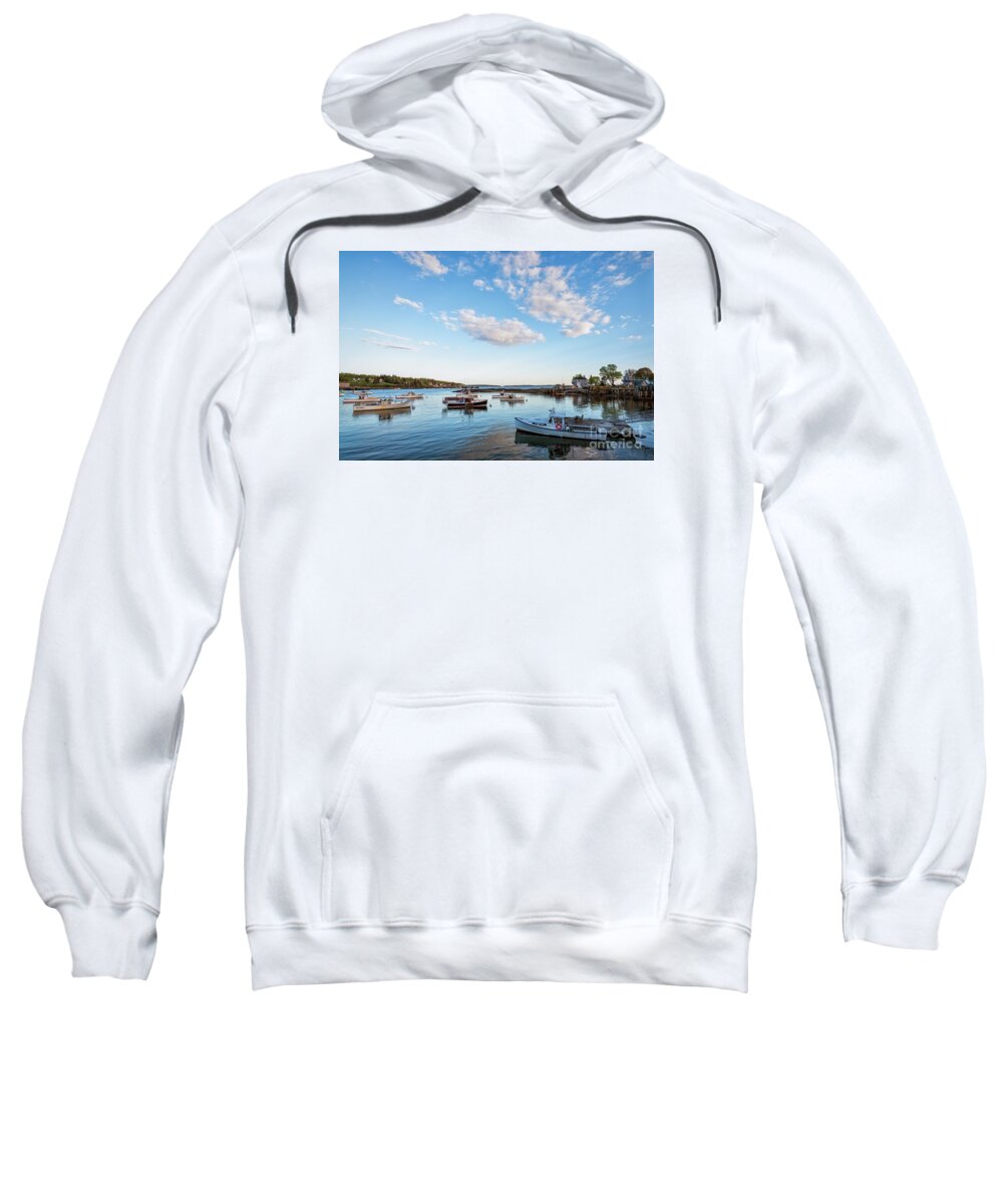 Harbor Sweatshirt featuring the photograph Harbor in Maine by Lorraine Cosgrove