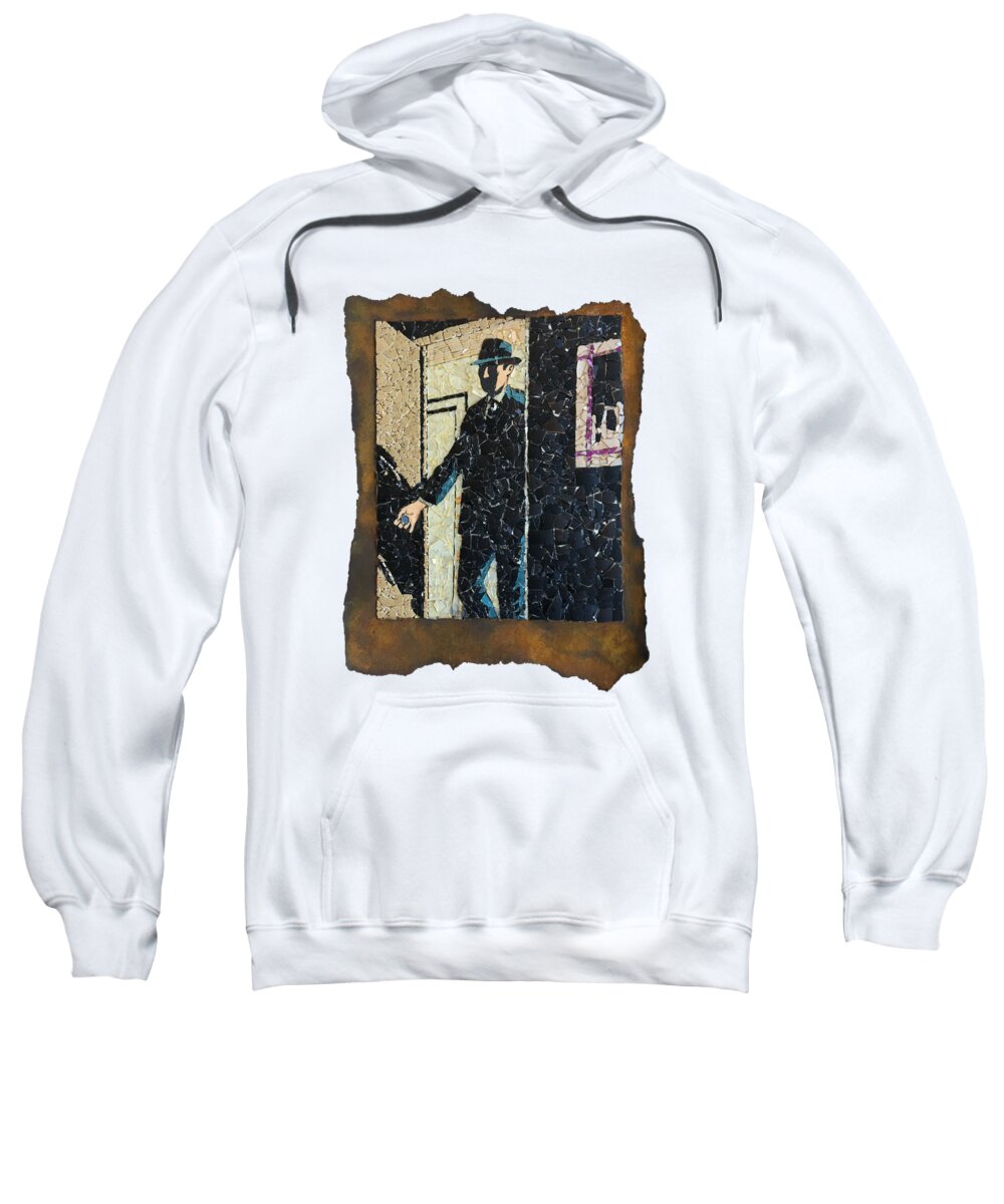 Glass Sweatshirt featuring the mixed media Someone Enters Silently by Matthew Lazure