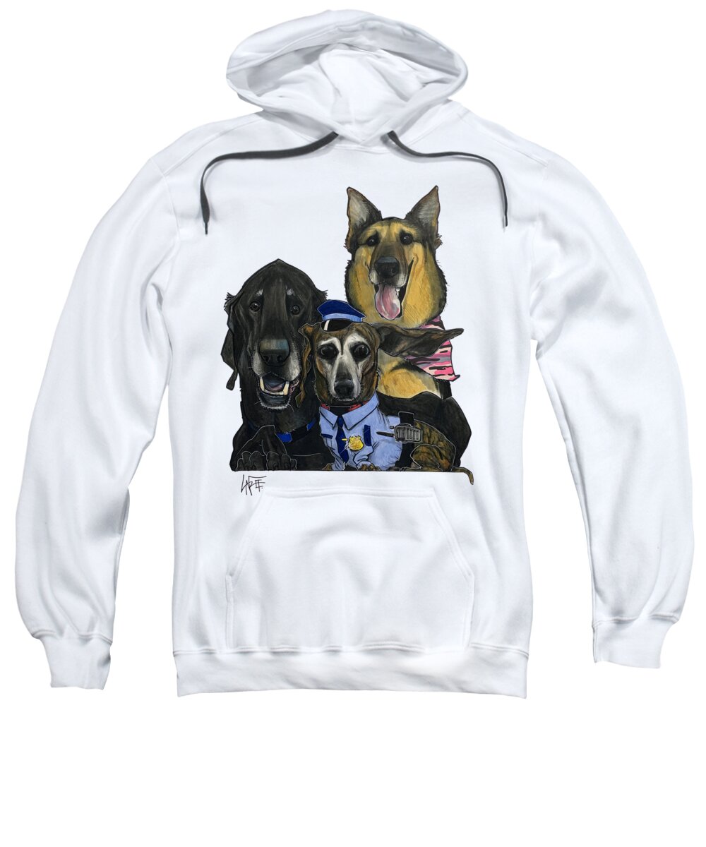 Dog Sweatshirt featuring the drawing Soper 5237 by Canine Caricatures By John LaFree