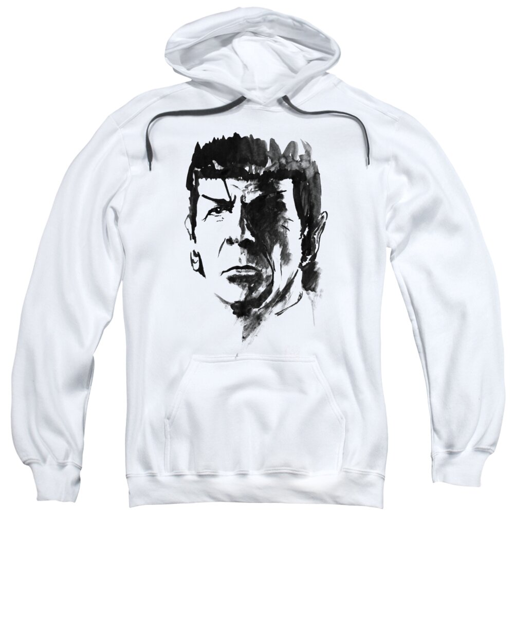 Spock Sweatshirt featuring the painting Spock by Pechane Sumie