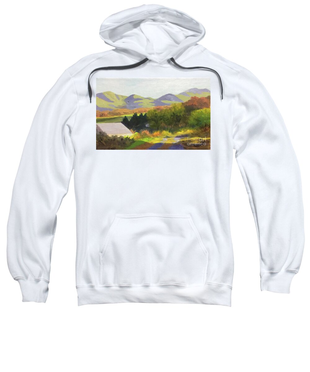 Woods Sweatshirt featuring the painting Spot of Sun by Anne Marie Brown