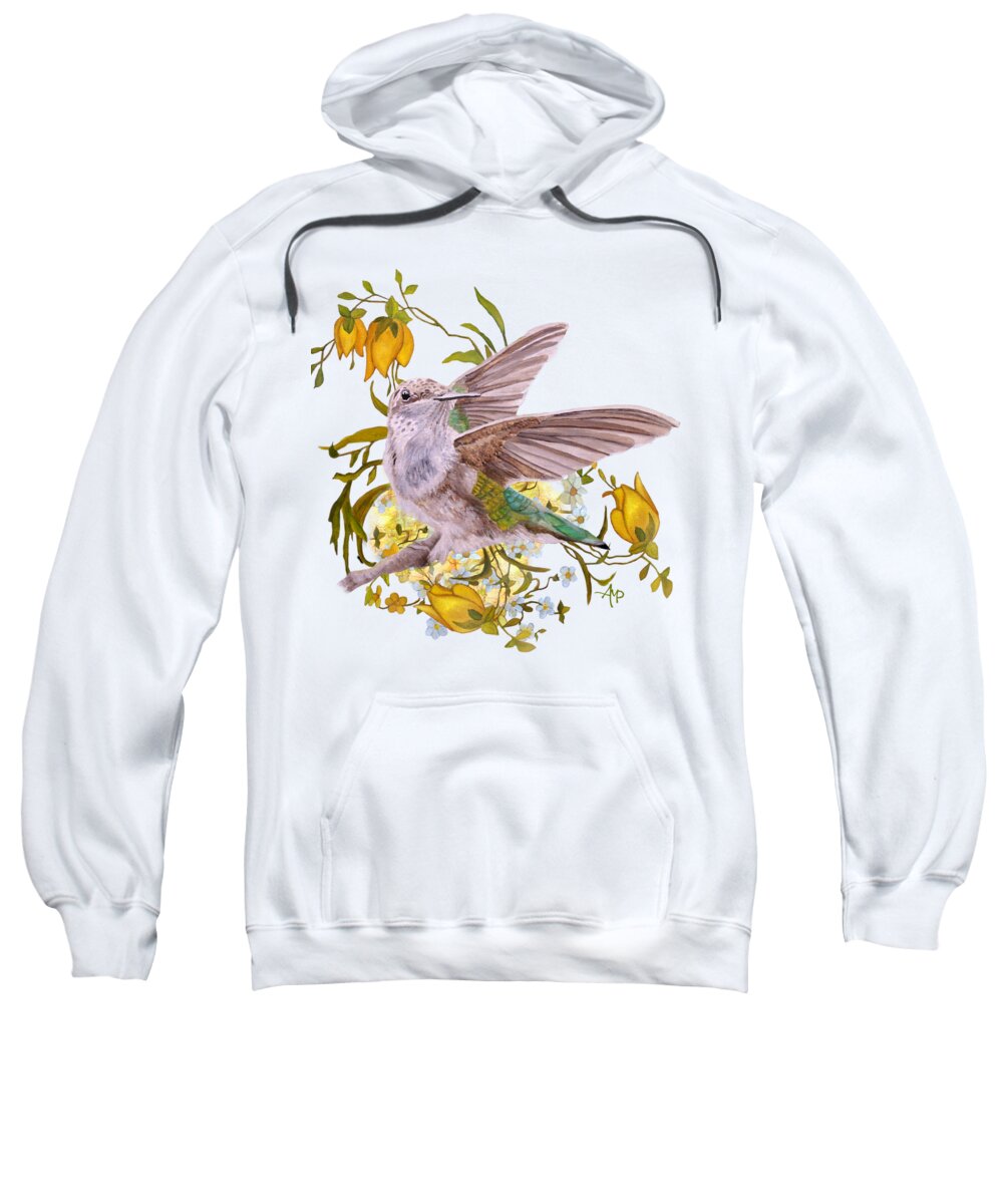 Hummingbird Sweatshirt featuring the painting Spring Dance I by Angeles M Pomata