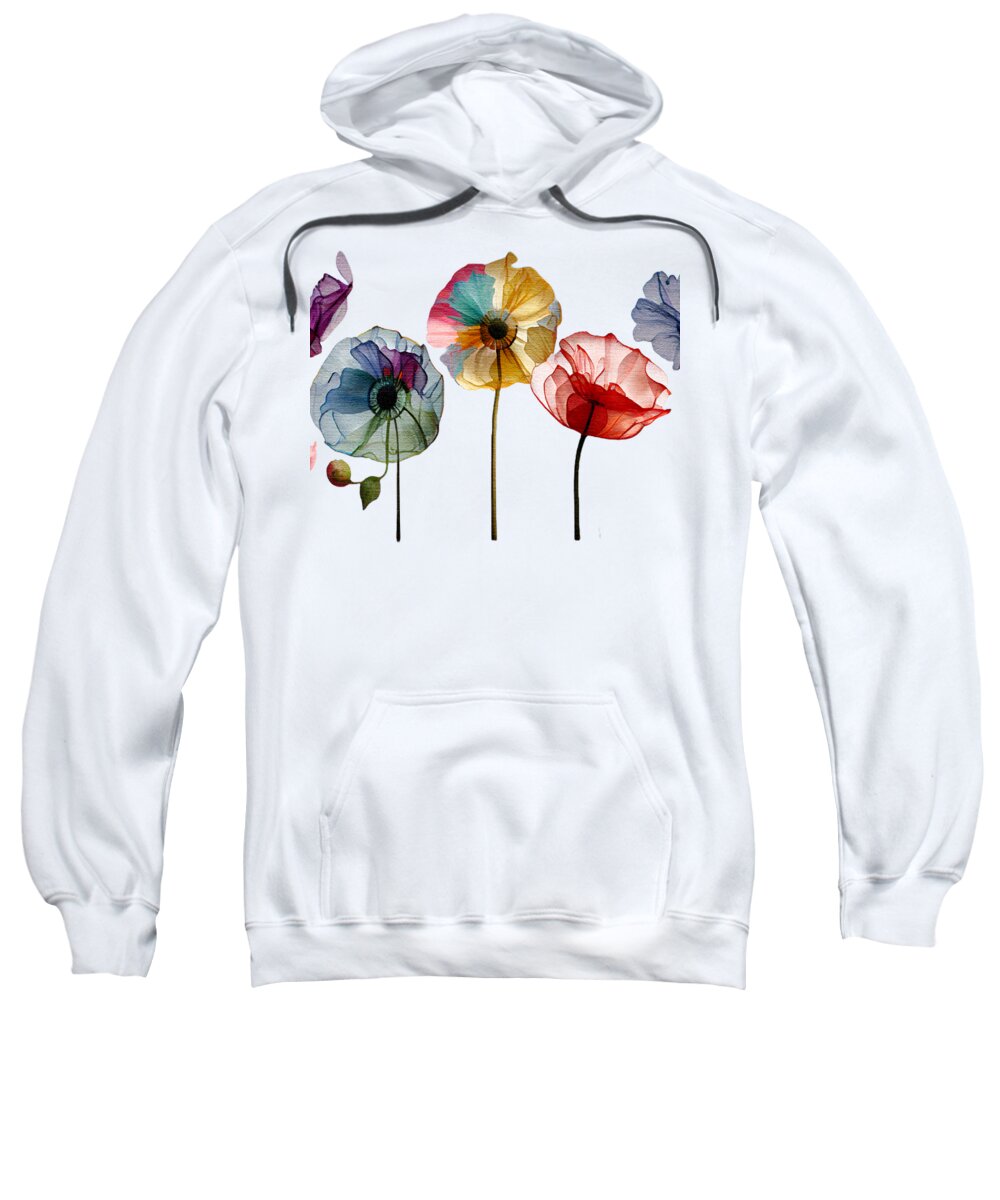 Spring Momentum Sweatshirt featuring the digital art Spring Momentum, Poppies in Bloom II by OLena Art