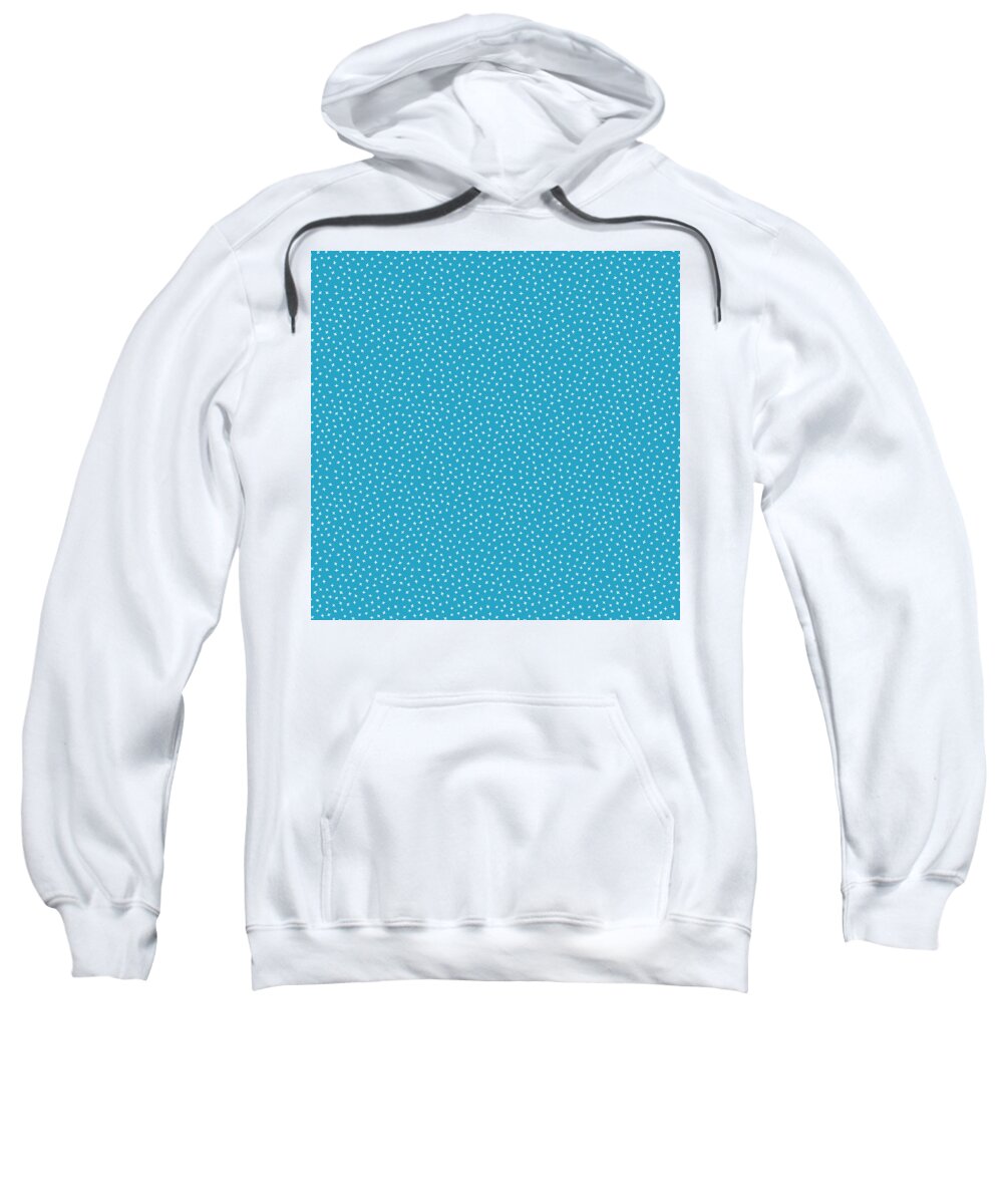 Nikita Coulombe Sweatshirt featuring the painting Star Pattern white on turquoise by Nikita Coulombe