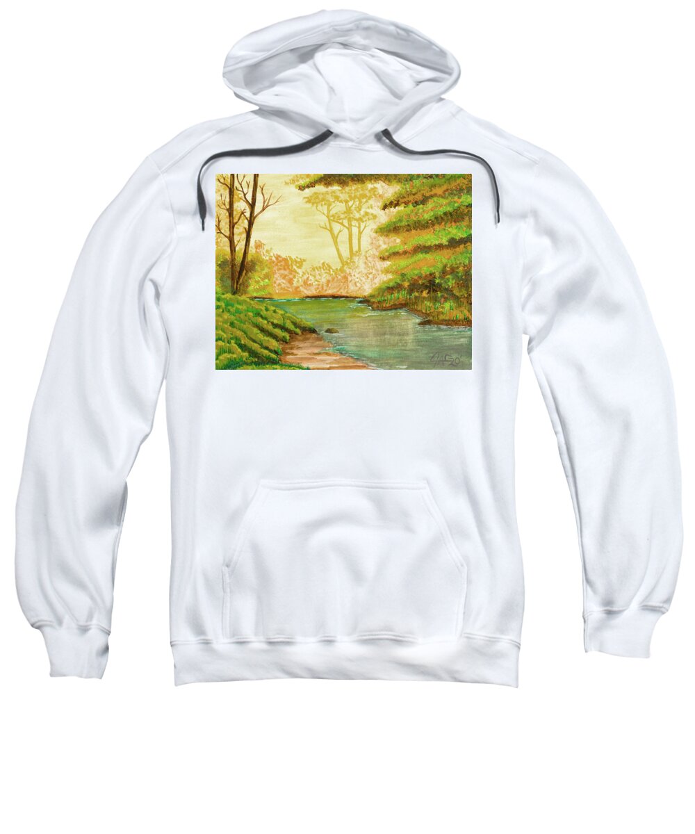 Art Sweatshirt featuring the painting Still Creek by The GYPSY