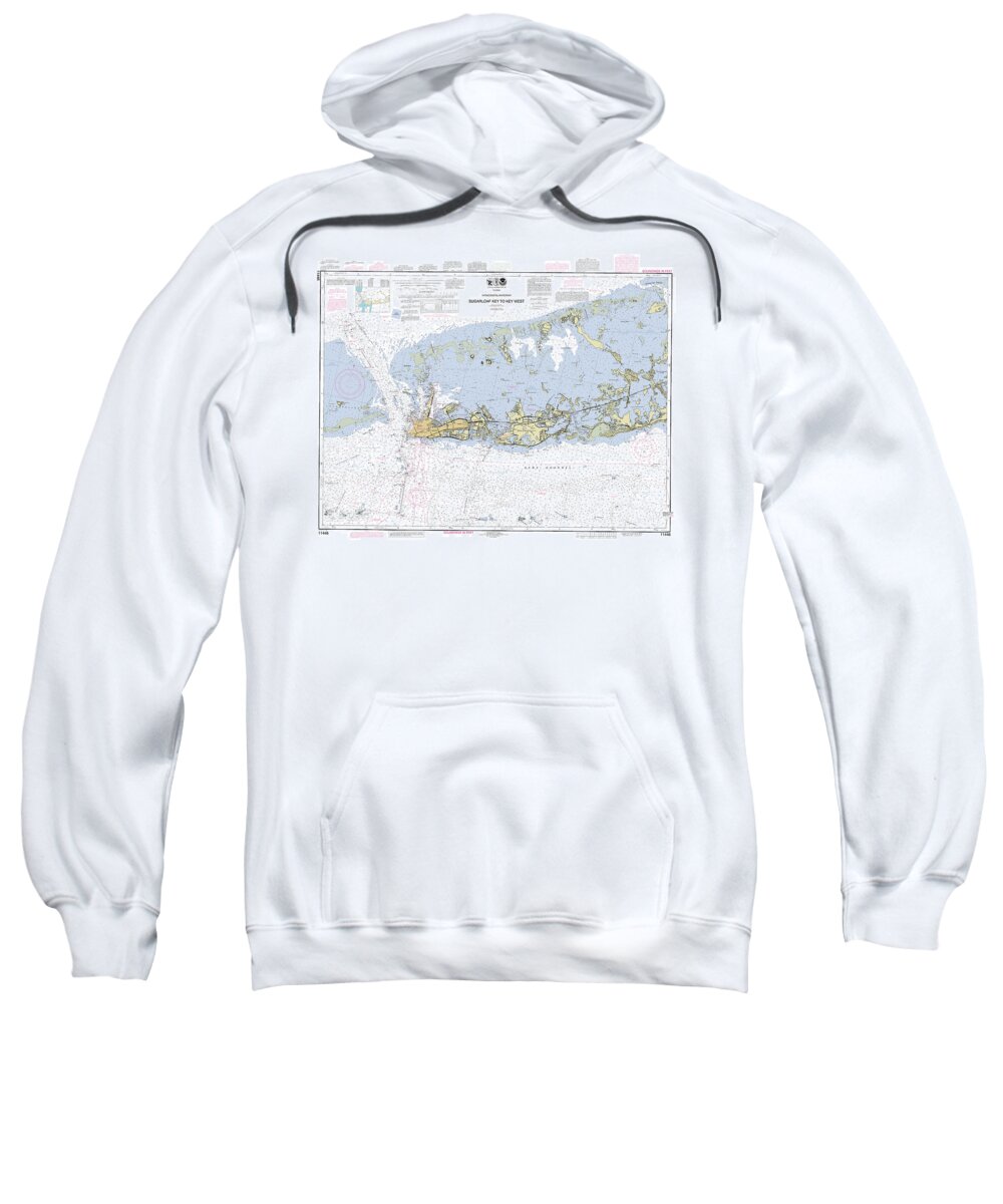 Sugarloaf Key To Key West Sweatshirt featuring the digital art Sugarloaf Key to Key West, NOAA Chart 11446 by Nautical Chartworks