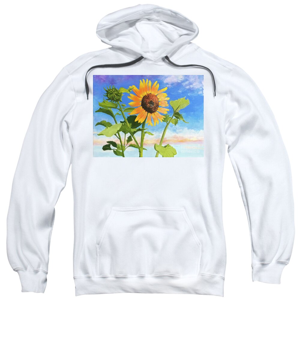 Sunflower Sweatshirt featuring the painting Sunflower OBX by Anne Marie Brown