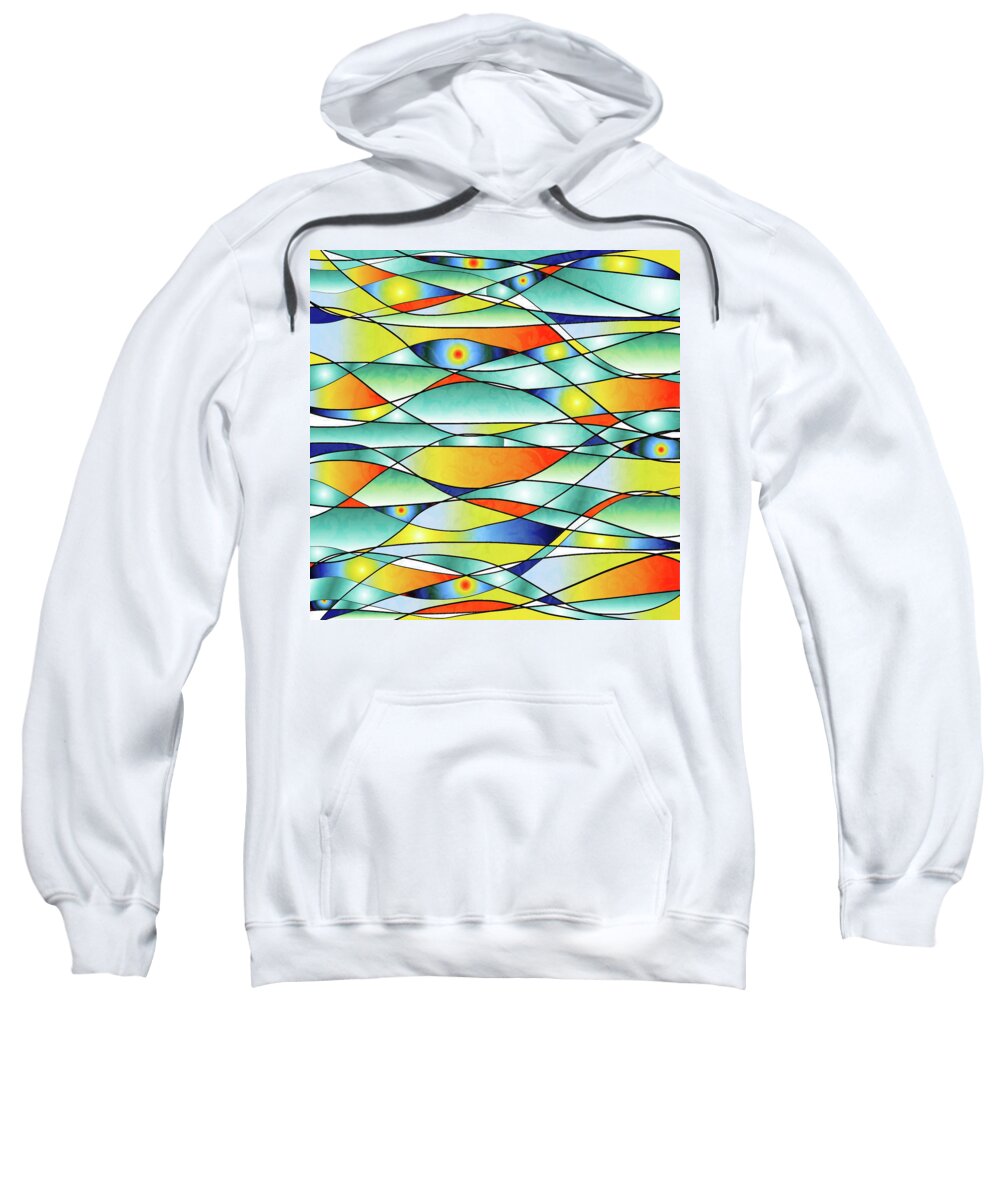 Sunrise Sweatshirt featuring the digital art Sunrise Fish Eyes by Sand And Chi
