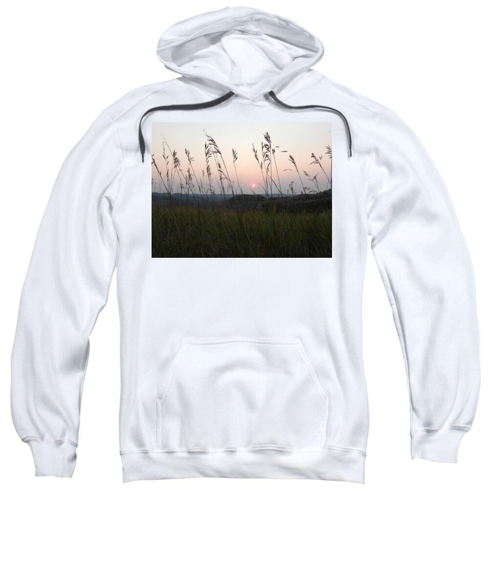 Sunset Sweatshirt featuring the photograph Sunset Through The Grass by Amanda R Wright