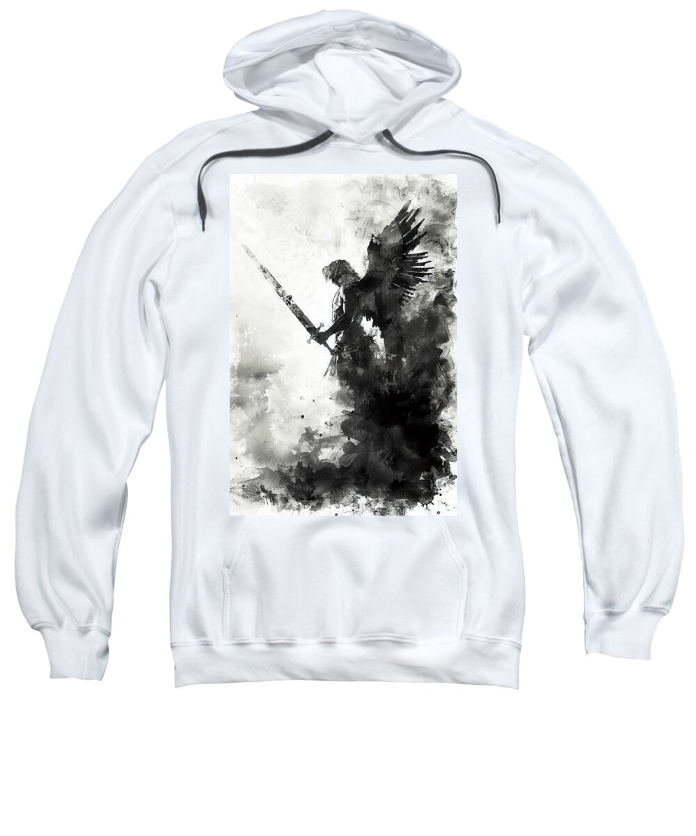 Religion Sweatshirt featuring the painting Sword of Celestial Valor, 06 by AM FineArtPrints