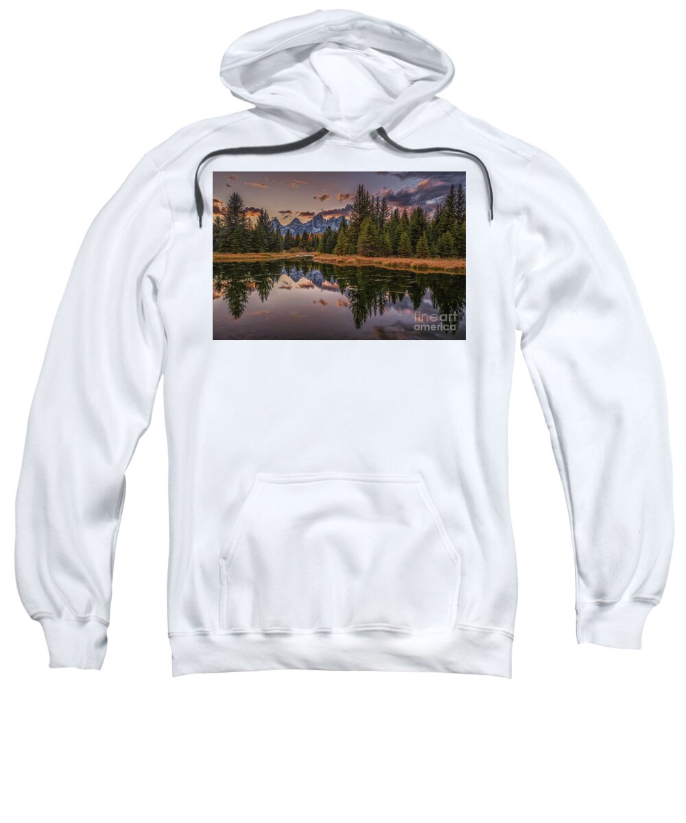 Tetons Sweatshirt featuring the photograph Teton Dusk by Melissa Lipton