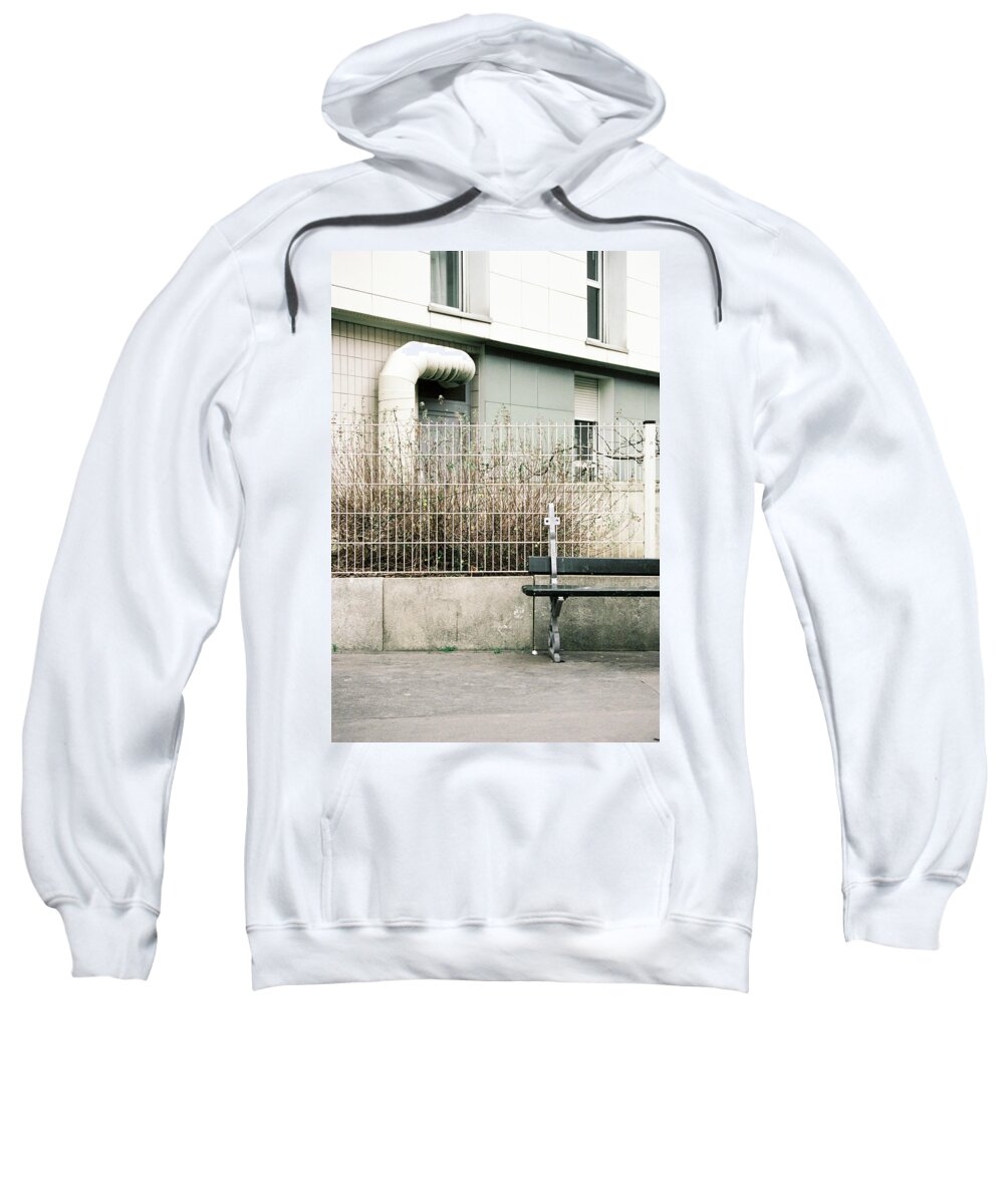 Bench Sweatshirt featuring the photograph The empty bench by Barthelemy De Mazenod