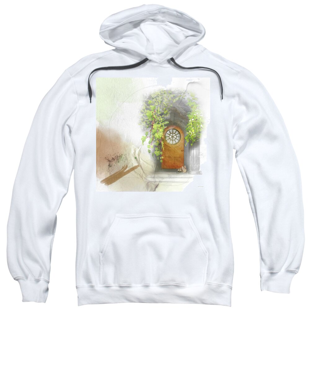 Door Sweatshirt featuring the mixed media The Light Within by Moira Law