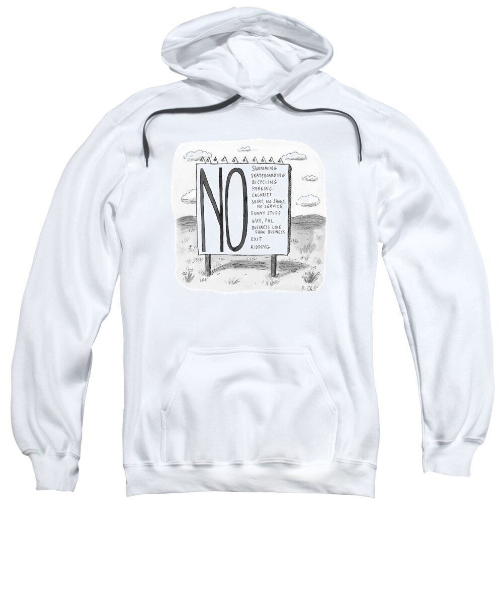 N0 Sweatshirt featuring the drawing The No List by Roz Chast