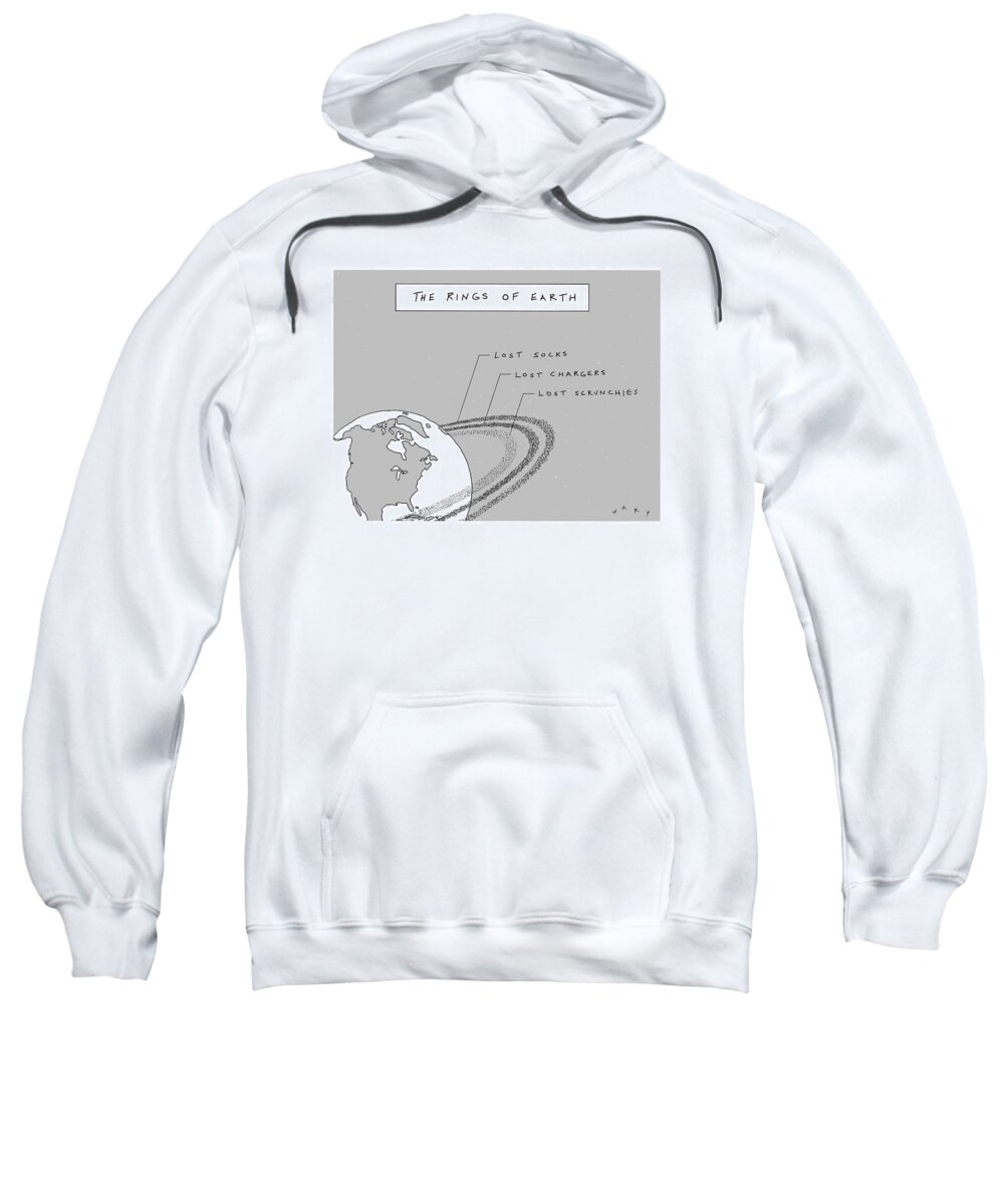 Captionless Sweatshirt featuring the drawing The Rings Of Earth by Kim Warp