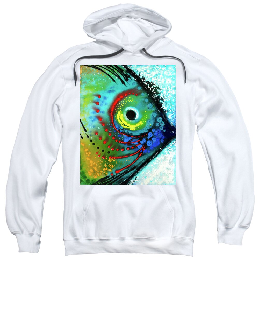 Fish Sweatshirt featuring the painting Tropical Fish by Sharon Cummings