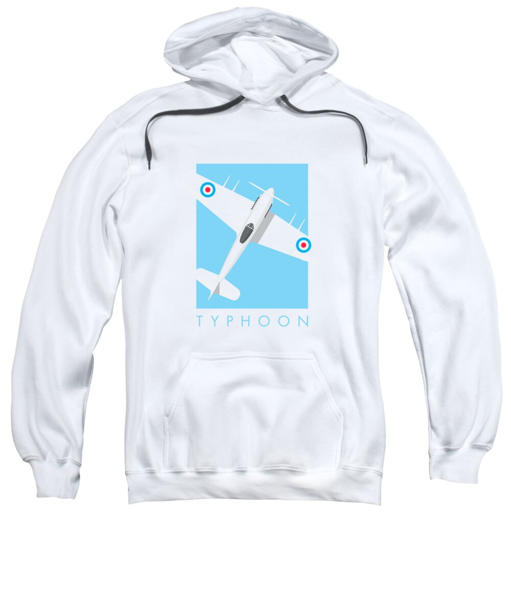Aircraft Sweatshirt featuring the digital art Typhoon WWII Fighter Aircraft - Sky by Organic Synthesis