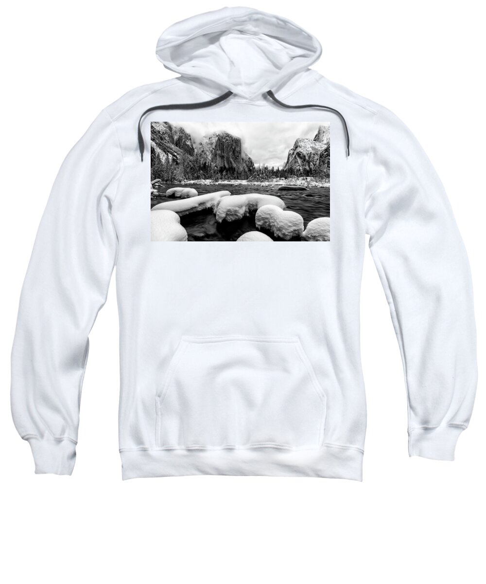 Gary Johnson Sweatshirt featuring the photograph Valley View Snow by Gary Johnson