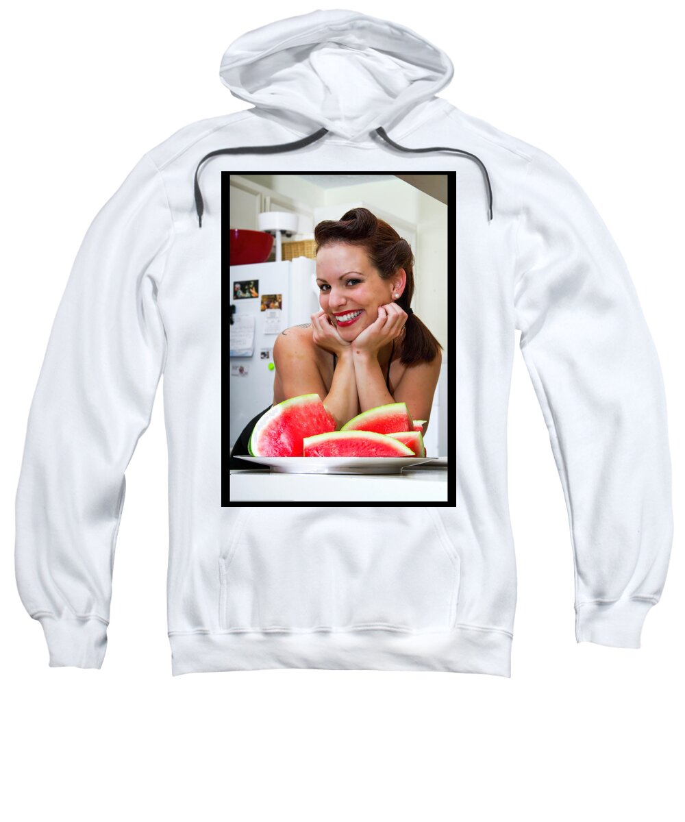 Cosplay Sweatshirt featuring the photograph Watermelon Pinup #3 by Christopher W Weeks