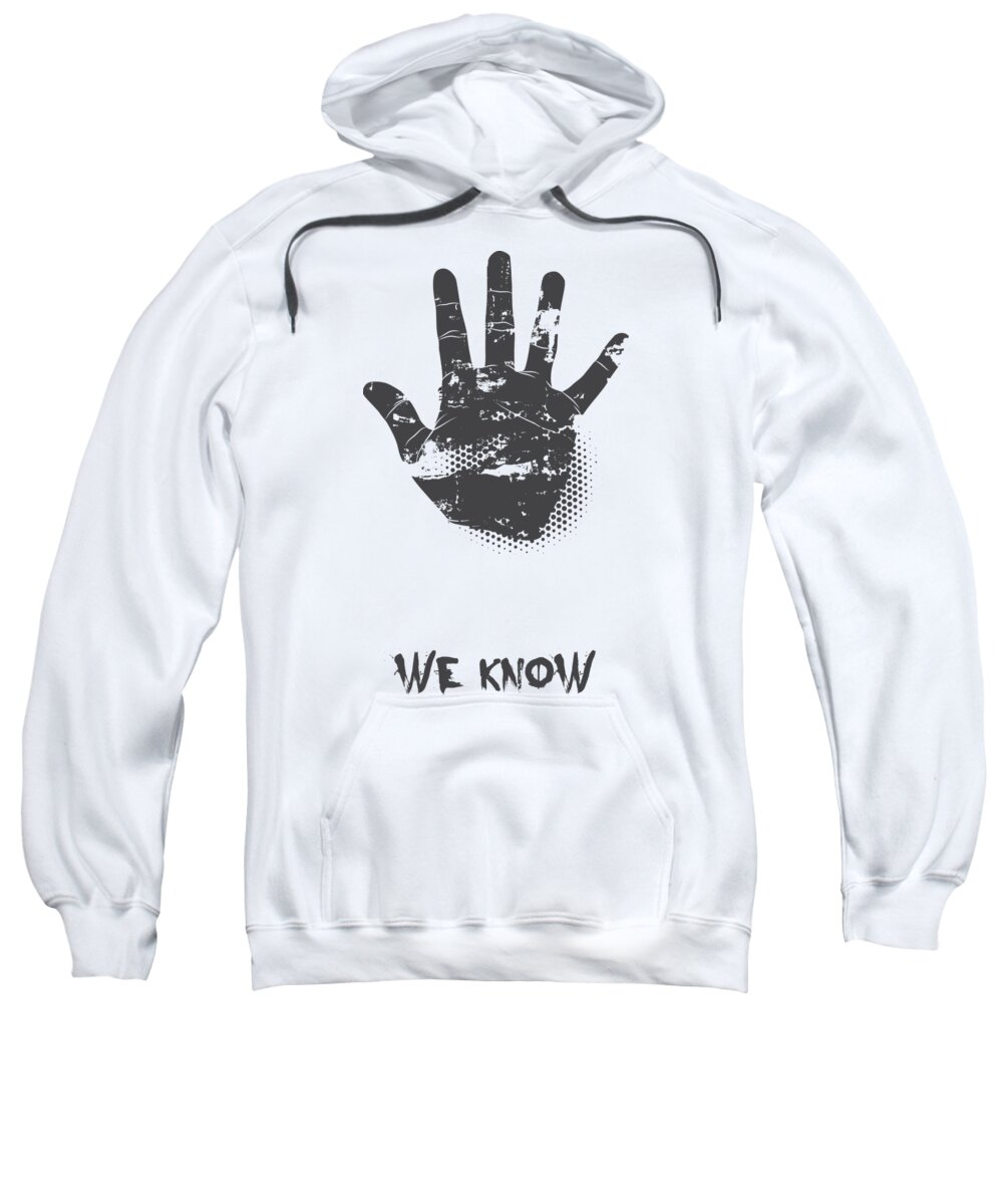 Halloween Sweatshirt featuring the digital art We Know Grungy Palm by Jacob Zelazny