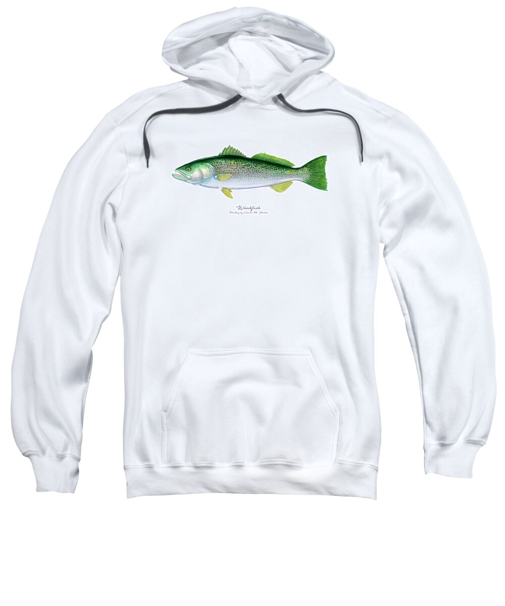 Charles Harden Sweatshirt featuring the painting Weakfish by Charles Harden