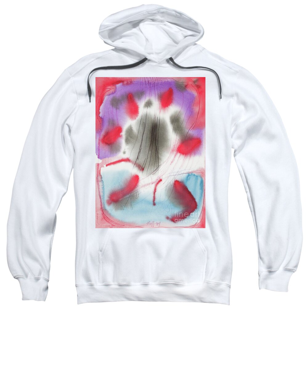#wellred #red #watercolor #watercolorpainting #abstract #abstractart #glenneff #neff #thesoundpoetsmusic #picturerockstudio Www.glenneff.com Sweatshirt featuring the painting Well Red by Glen Neff