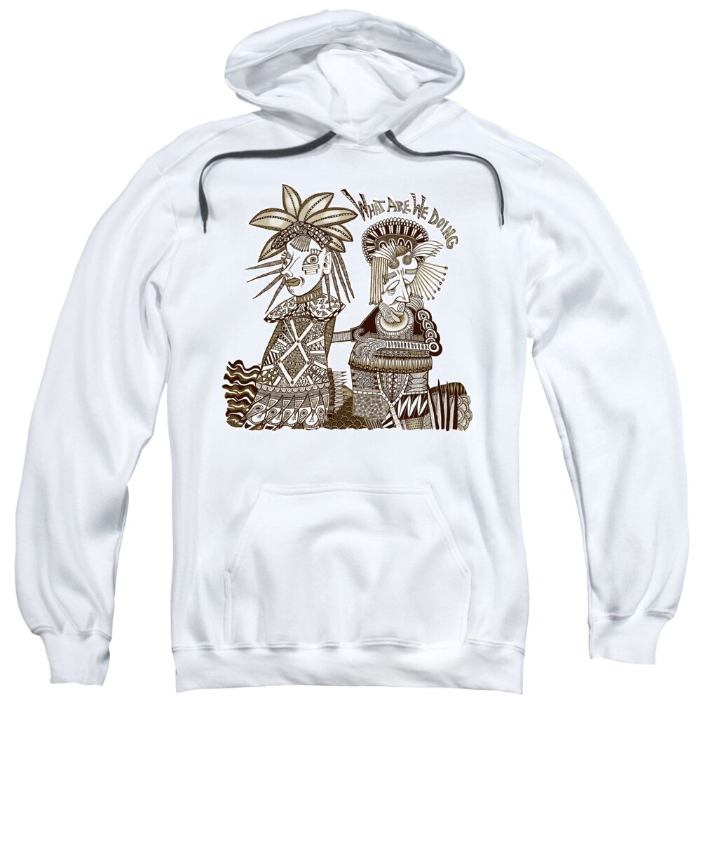 Relationship Sweatshirt featuring the digital art What Are We Doing by Hone Williams