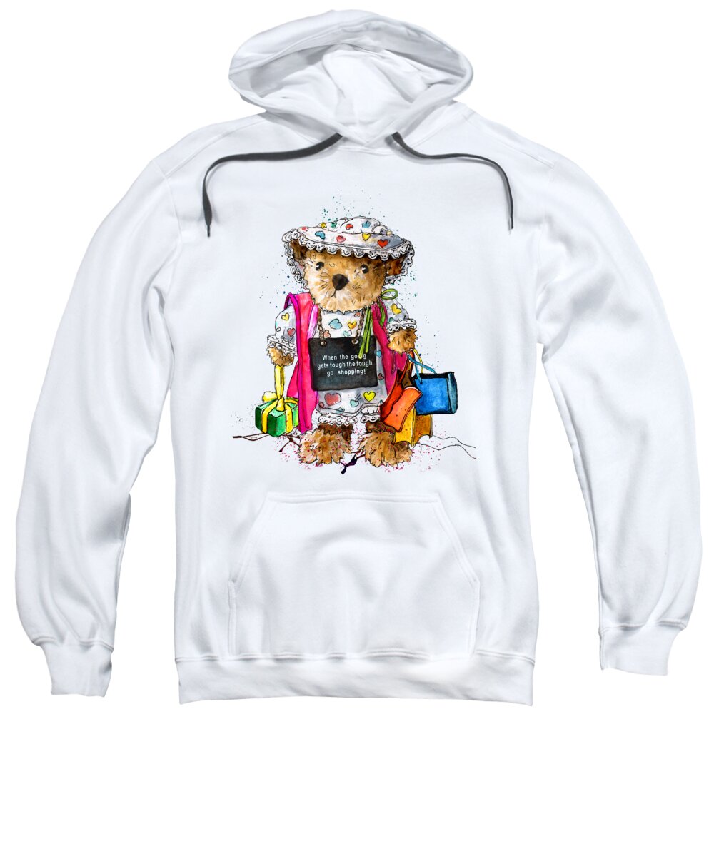 Bear Sweatshirt featuring the painting When The Going Gets Tough by Miki De Goodaboom