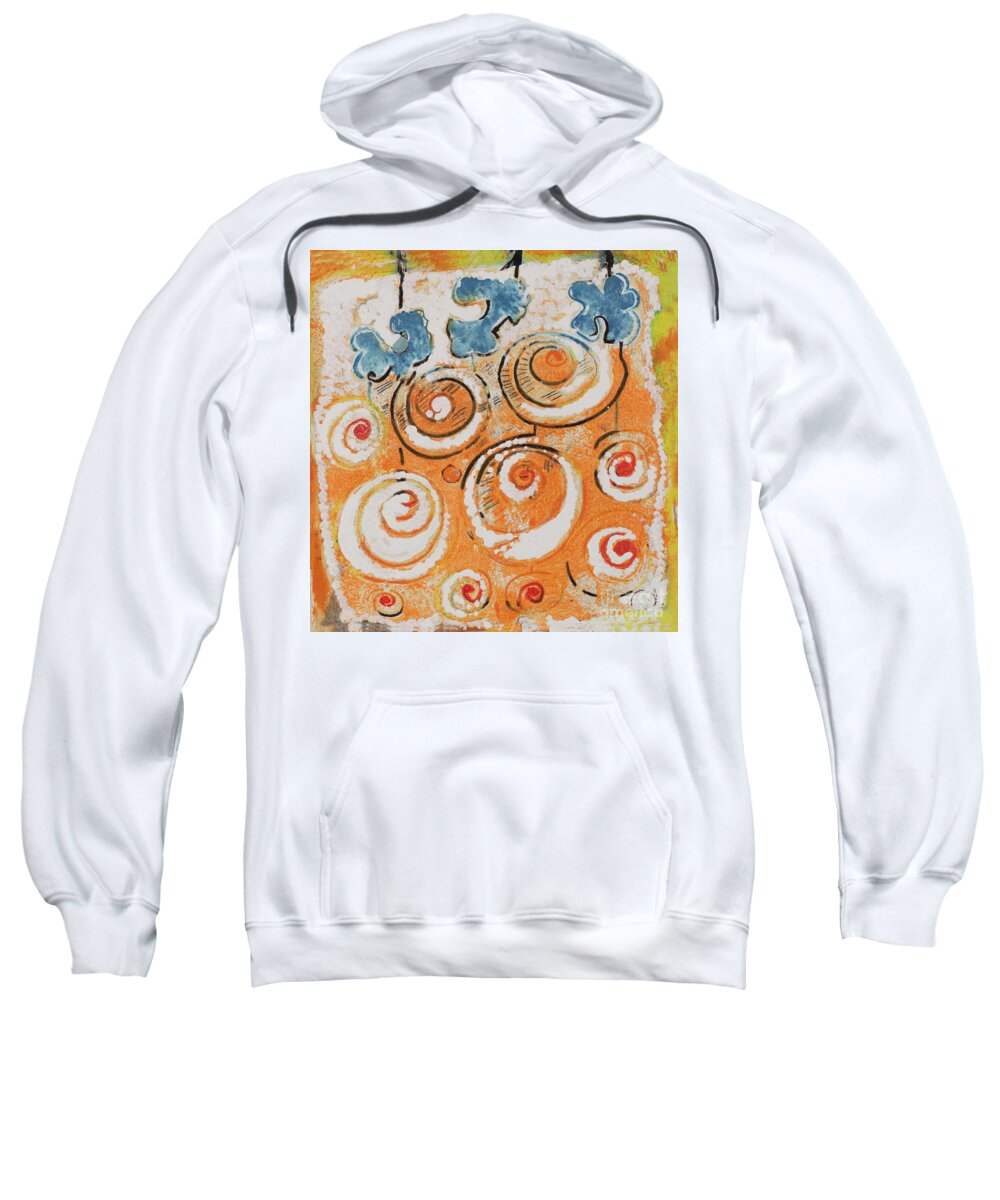 Wind Chimes Sweatshirt featuring the mixed media Wind Chimes by Cherie Salerno