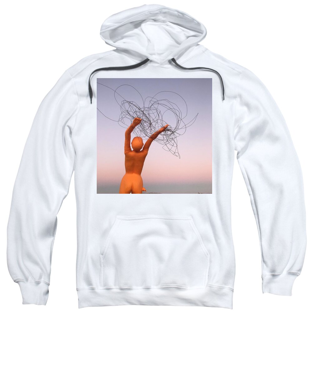 Sculpture Sweatshirt featuring the photograph Wires in Space by Perry Hoffman copyright twentytwenty
