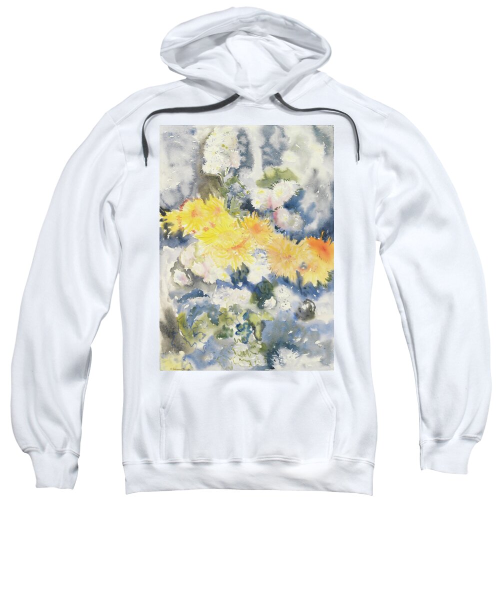 American Sweatshirt featuring the drawing Yellow and Blue, 1915 by Charles Demuth
