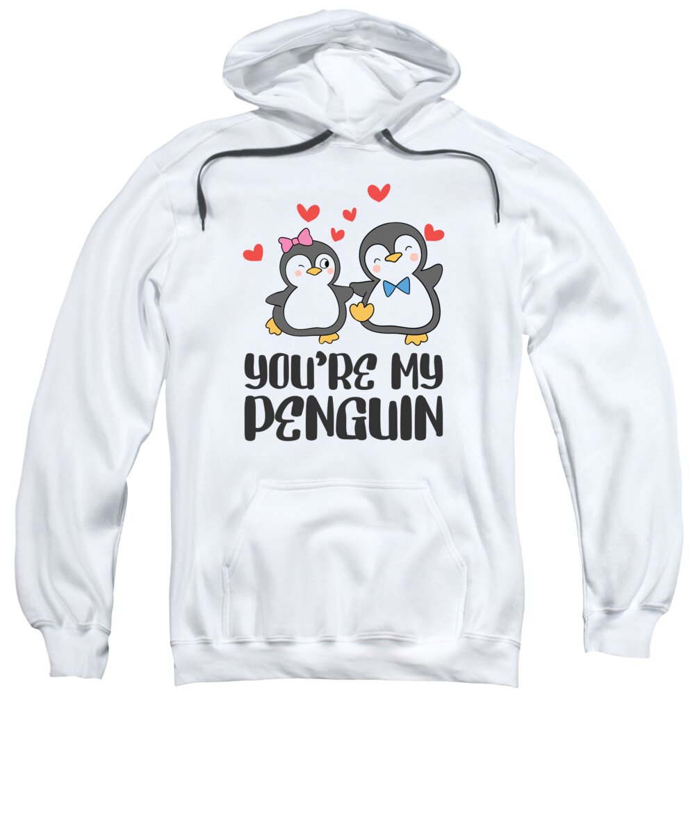 Valentines Day Sweatshirt featuring the digital art Youre my Penguin Valentines Day Couples by Toms Tee Store