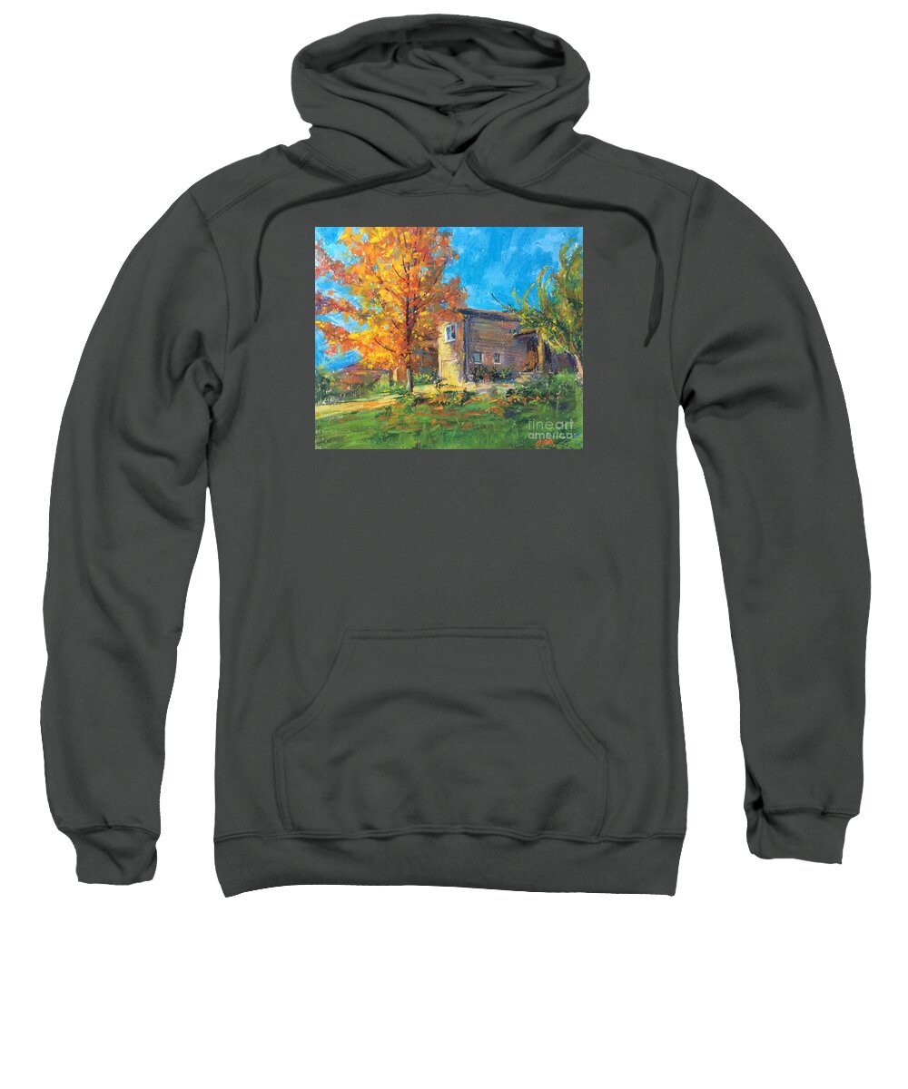 Fall Sweatshirt featuring the painting Fall Is Here #2 by Jieming Wang