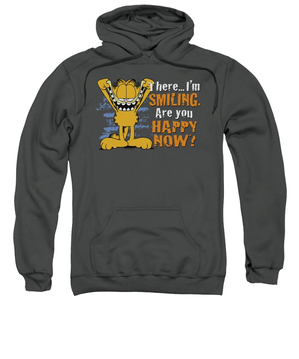 Garfield Sweatshirt featuring the digital art Garfield - Smiling by Brand A