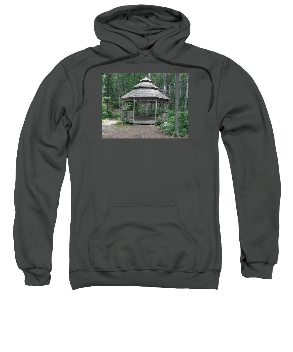 Gazebo Sweatshirt featuring the photograph Gazebo in the woods #1 by Catherine Gagne