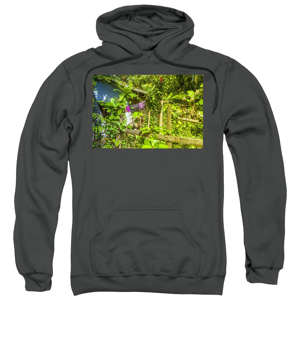 Jungle Sweatshirt featuring the photograph House In Green Jungle #1 by Gina Koch