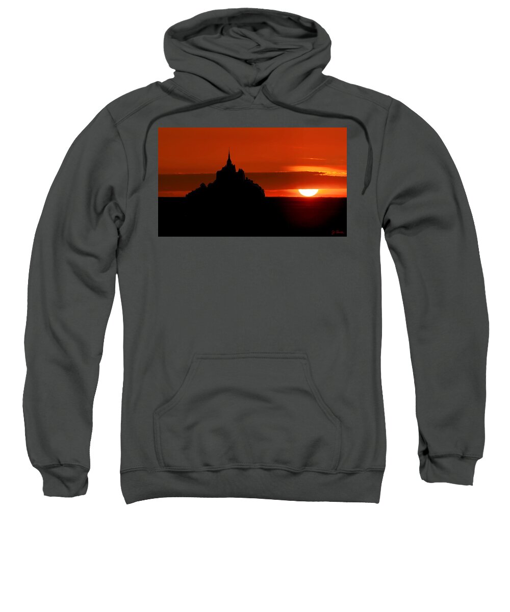 Mont St Michel Sweatshirt featuring the photograph Mont St Michel Sunset by Joe Bonita