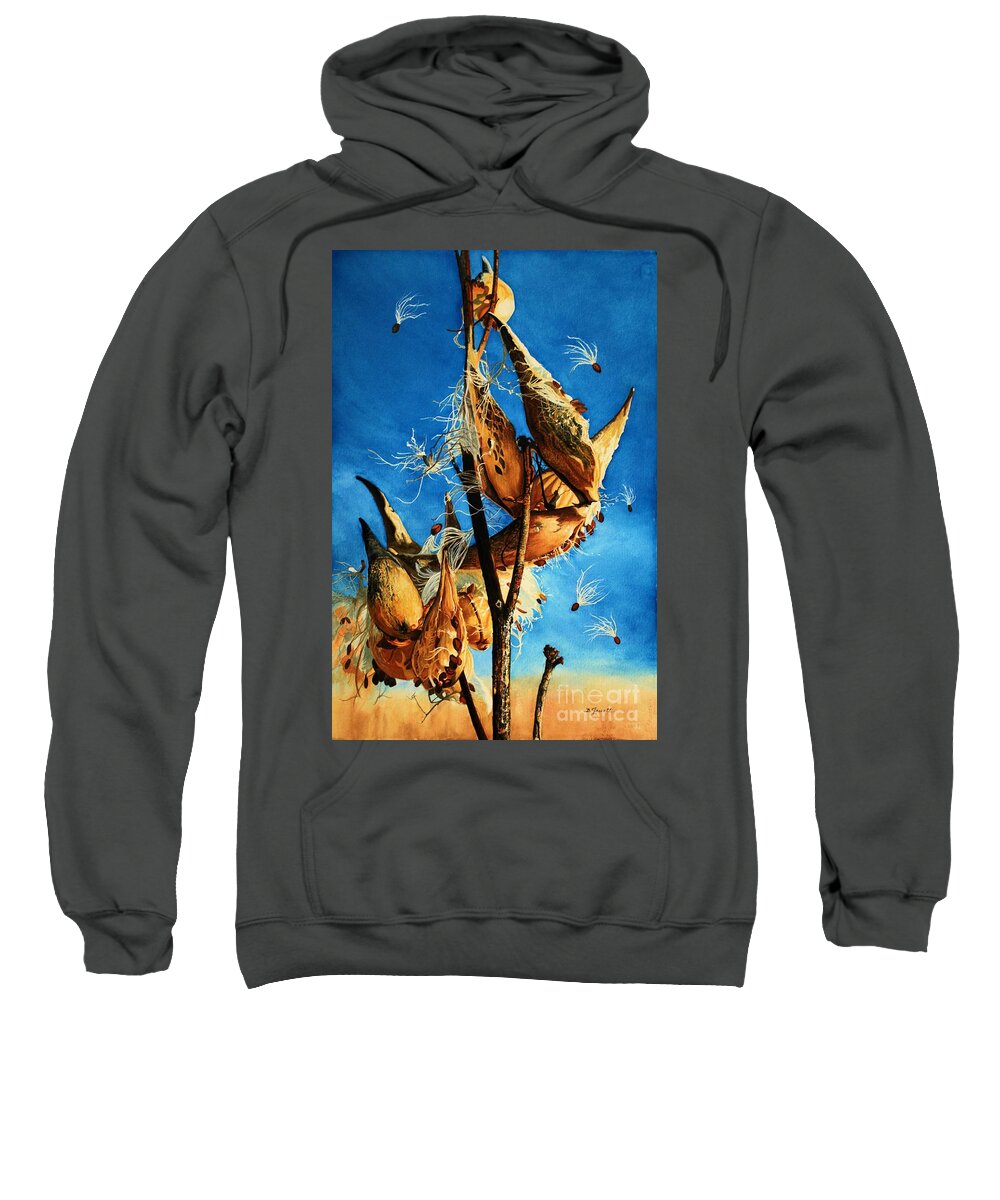 Barbara Jewell Sweatshirt featuring the painting Nature's Launch Pad by Barbara Jewell
