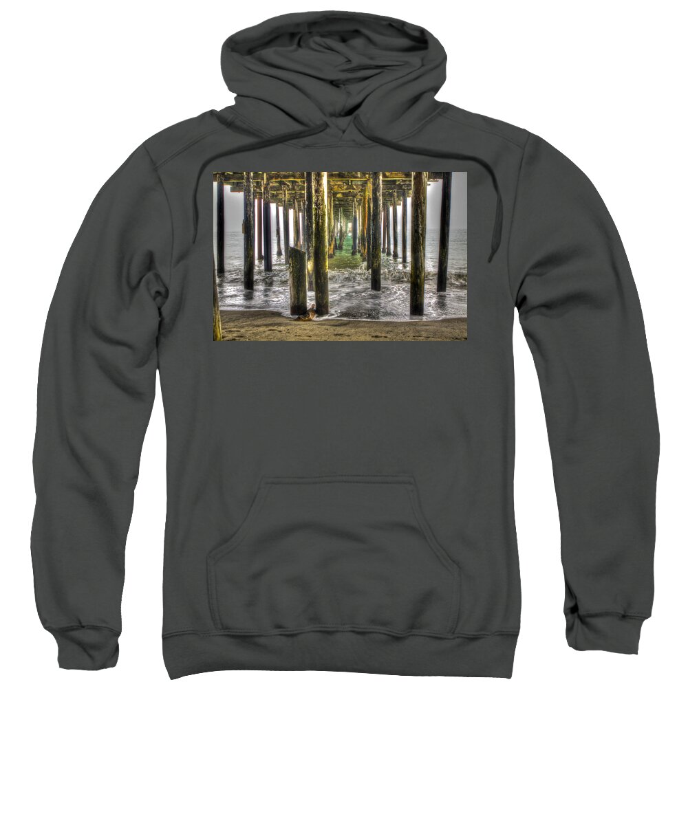 Seacliff Sweatshirt featuring the photograph Under The Pier #1 by SC Heffner