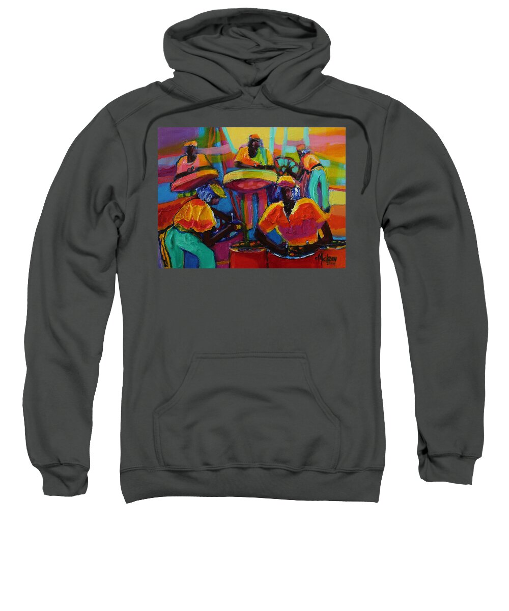Abstract Sweatshirt featuring the painting Steel Pan #13 by Cynthia McLean