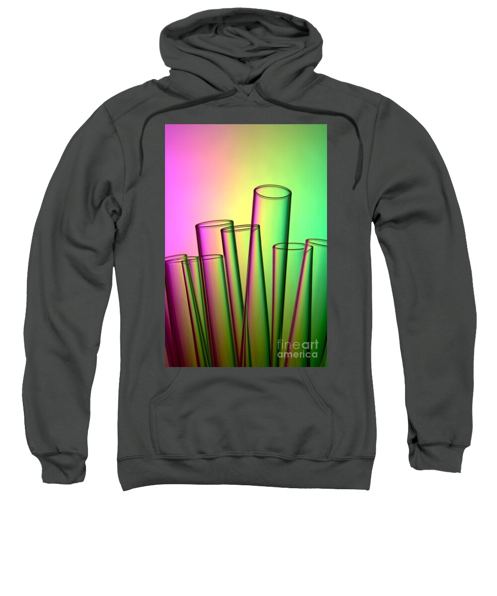 Test Sweatshirt featuring the photograph Laboratory Test Tubes in Science Research Lab #16 by Science Research Lab