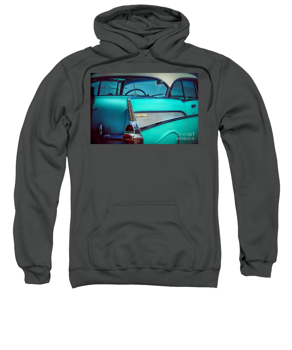 Classic Car Sweatshirt featuring the photograph 1957 Chevy Bel-Air by Peggy Franz
