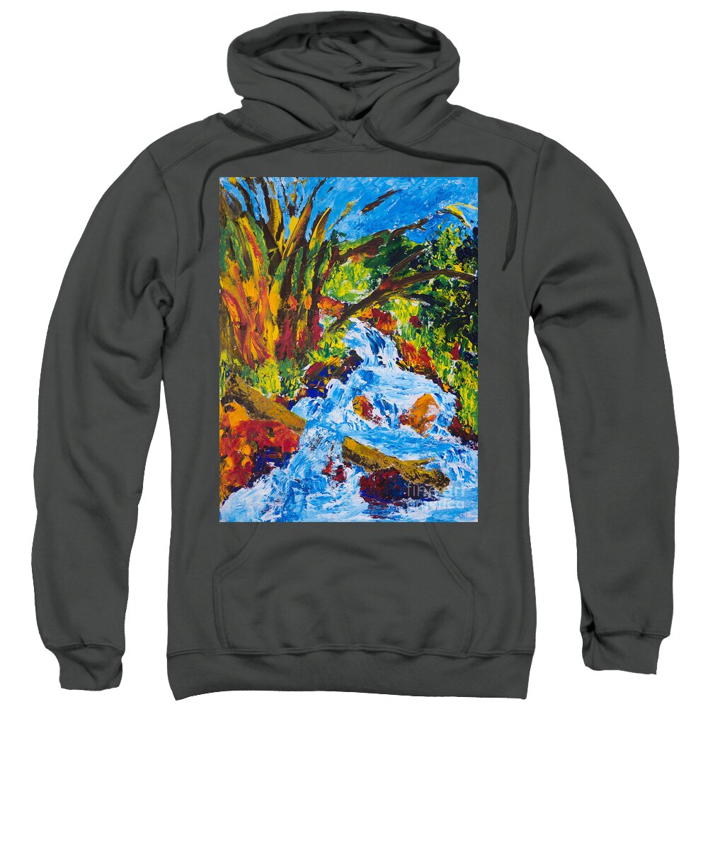 Trees Sweatshirt featuring the painting Burch Creek by Walt Brodis