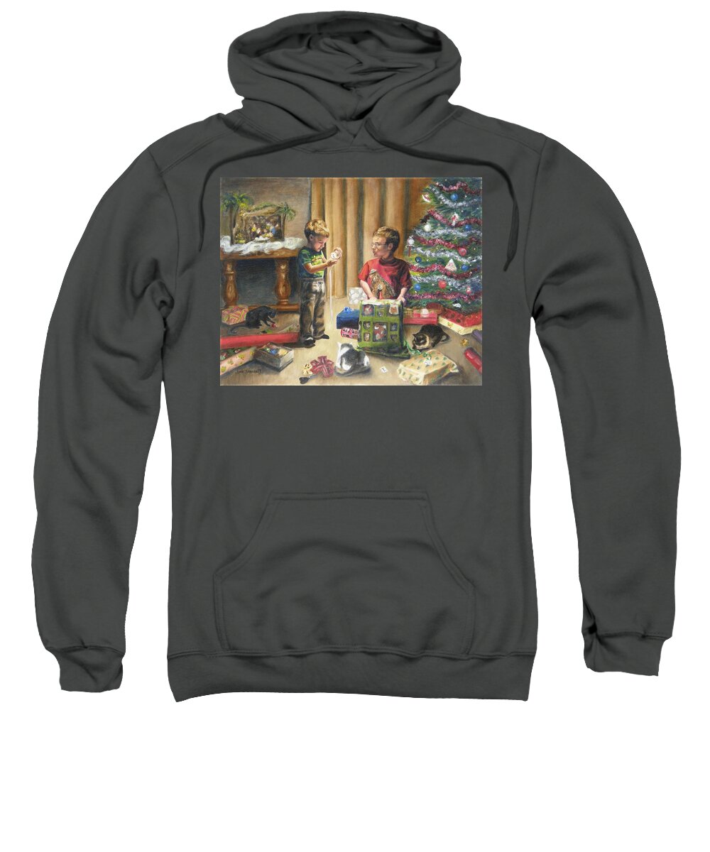 Holiday Sweatshirt featuring the painting Christmas Time by Lori Brackett
