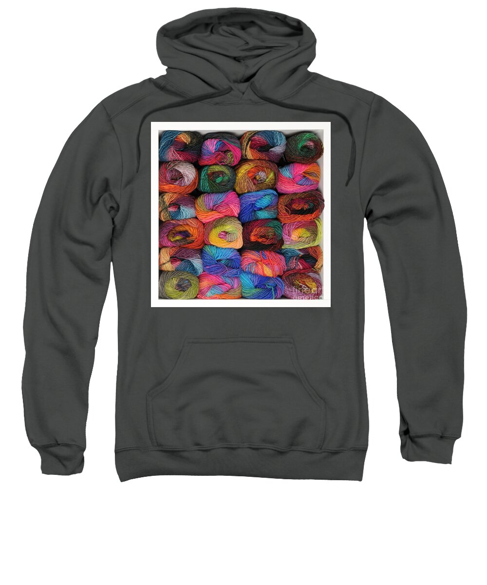 Knitting Sweatshirt featuring the photograph Colorful knitting yarn #1 by Les Palenik