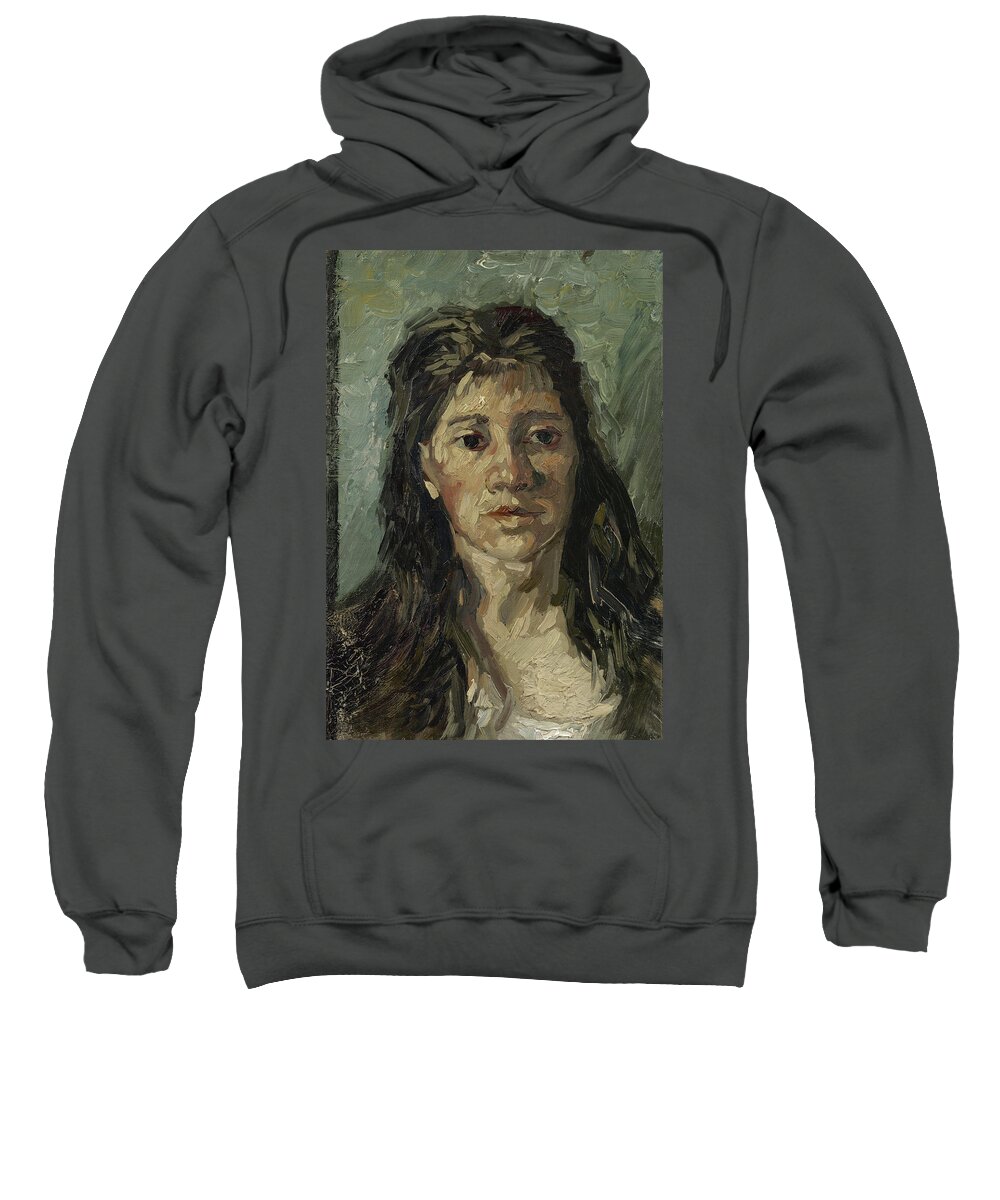 Vincent Van Gogh Sweatshirt featuring the painting Head Of A Woman #2 by Vincent Van Gogh